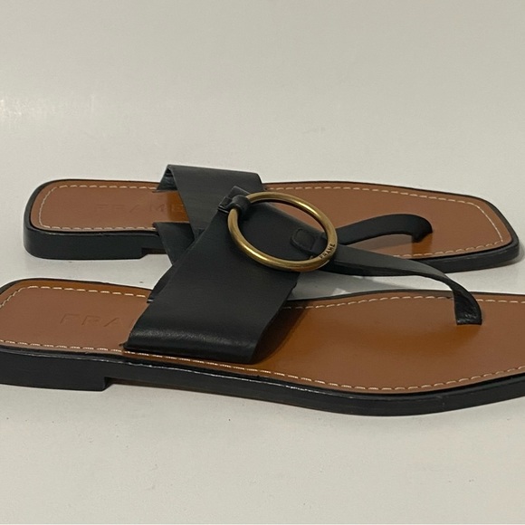 NEW Frame Women’s Sandals Leather Flip Flop Brown Size US 6 36 - Picture 7 of 8